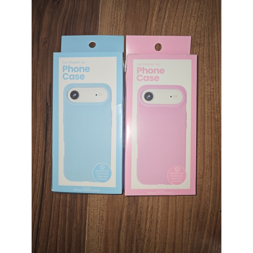 2-Pack Chug Inc Slim TPU Phone Case for iPhone Air Pink Blue Matte Qi Compatible
